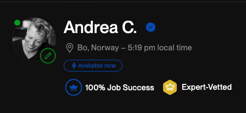 Andrea Cramer - Expert Vetted AI Content Creator on Upwork